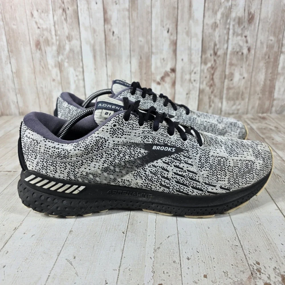 Brooks Adrenaline GTS 21 Mens Running Shoes Black White 1103491D135 Size 12